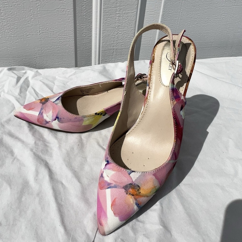 Alfani Womens Floral Kitten Heel 7 Pointed Toe Slingback Pumps StepNFlex Babbsy